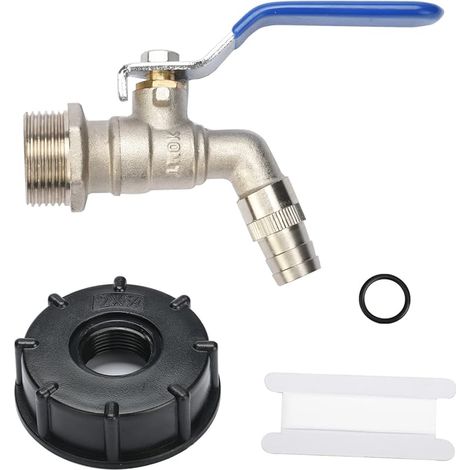 Robinet de jardin/robinet d'extérieur antigel 3/4", robinet de tuyau à sortie unique en laiton chromé , Bleu (1/5)