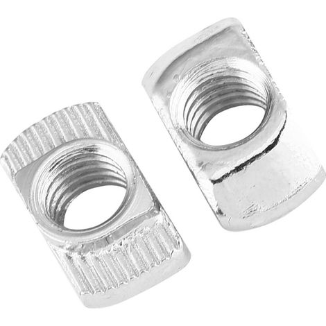 Écrou à tête de marteau pour rainure en T, acier carbone nickelé, fixation pour profilé aluminium (EU30 M616,58) (1/5)