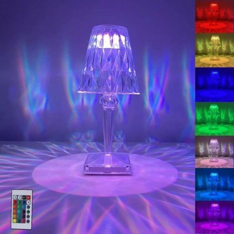 Diamant-Schreibtischlampe, 12 Farben, LED-Schreibtischlampe aus Acrylkristall, Nachttischlampe, LED-Schreibtischlampe mit Fernbedienung