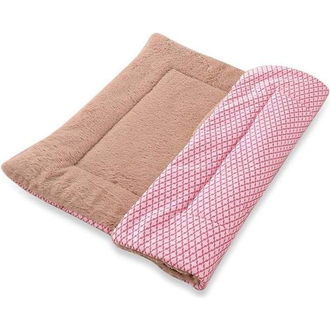 Matelas pour chien, couverture pour animal de compagnie, XZ014 (75 x 50 cm, peluche courte rose) (1/5)