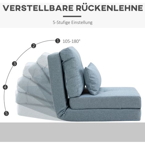 Tapis de sol pliable 2 en 1 avec coussin amovible, matelas de couchage bleu ciel 60x80x56 cm