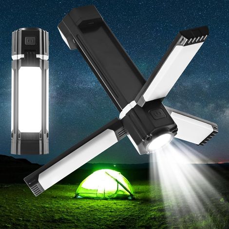 Lampe de camping pliable, rechargeable, batterie externe 3000 mAh, lampe torche portable 1500 lm, éclairage LED 5 positions pour tente, lampe de camping étanche indispensable pour la randonnée, access (1/5)