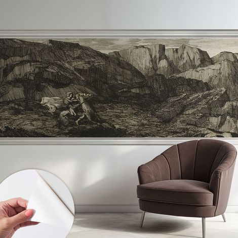 Papier peint autocollant avec imprimé pour décoration intérieure pour rénovation a motif Voyage en montagne 250x104 cm (1/5)