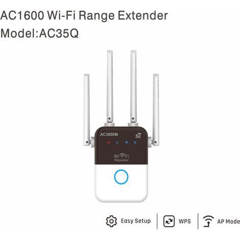 Répéteur réseau 5G double bande AC3800M à quatre antennes, amplificateur de signal Wi-Fi sans fil AC35 (1/4)