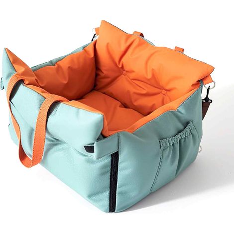 Couchage pour animaux de compagnie en cuir imperméable, sac de transport portable, amovible et lavable, siège de sécurité (1/5)