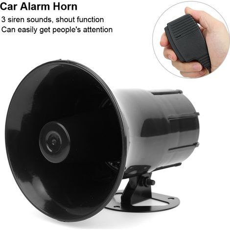 Sirène d'alarme voiture universelle 115dB 50W, haut‑parleur puissant mégaphone 3 tons pour véhicule (1/5)