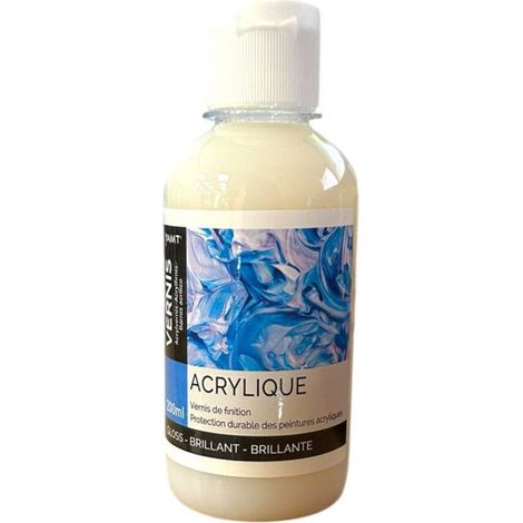 Vernis - Finition - Brillant - Pour peinture acrylique - AMT - Flacon 200ml