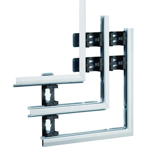 Angle plat pour BKIS épais 25mm double hauteur acier RAL 9016 Pure HAGER BKIS251305D9016