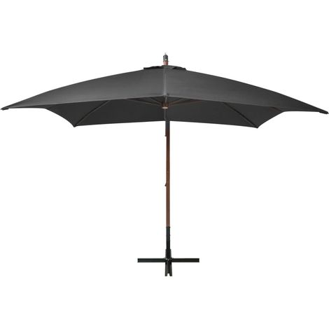 Maison Exclusive - Ampelschirm mit Mast Anthrazit 3x3 m Massivhol