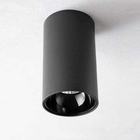 Spot LED cylindrique encastré au plafond, finition noire, 4000K, 15W, pour salon salle à manger, pour couloir, hôtel, intérieur, convient à la conception d’espaces modernes (1/5)