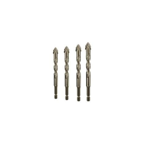 Nouveau foret excentrique à quatre cannelures en dents de scie, foret de conception à revêtement en titane,jeu de forets de plusieurs tailles pour le bois et le métal (6/8/10/12mm) (1/5)