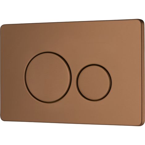 Plaque commande double wc suspendu PAULA boutons ronds BASS inox cuivre brossé (1/5)