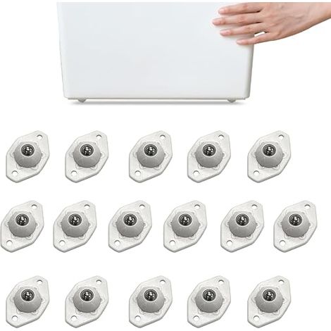 Mini Casters for Furniture, Small Furniture Casters, Universal Steel 360° Swivel Casters, Flat Casters for Small Appliances, Storage Boxes (White, 16PCS) (1/5)