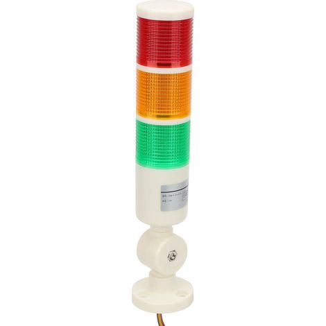 Voyant d'avertissement LED rouge/orange/vert pour machine CNC avec signal sonore (24 V CC) (1/5)