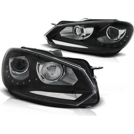 Phares feux diurnes VW GOLF 6 10 08-12 NOIR TRU DRL (1/2)
