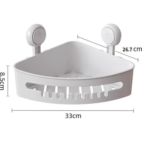 Set mit 2 Eck-Duschkörben mit Saugnäpfen, Duschablage fürs Badezimmer, Wandmontierter Shampoo-Aufbewahrungskorb, Kunststoffhalter für Küche und Bad