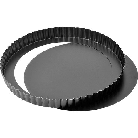 Tart pan with removable base 28 cm, non-stick quiche pan, removable base, ready to serve, even browning