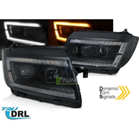 Paire de feux phares Daylight led DRL LTI VW Crafter de 17-21 Noir-36996000
