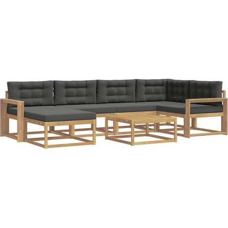 Outdoor-Sofagarnitur 7 Stk. Weiß und Anthrazit vidaXL (1/5)