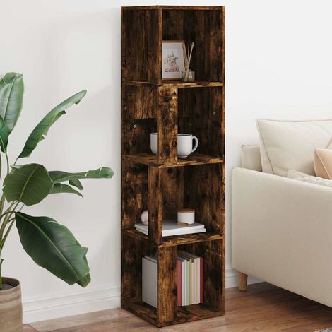 Armoire d'angle-Meuble de rangement Chêne fumé 33x33x132 cm Bois d'ingénierie 497153 (1/5)