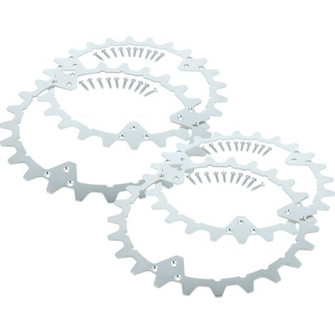 vhbw 4x Crampon compatible avec Husqvarna Automower 320, 435X, 420, 430X, 440 robot tondeuse - acier inox, 24 dents, vis incluses