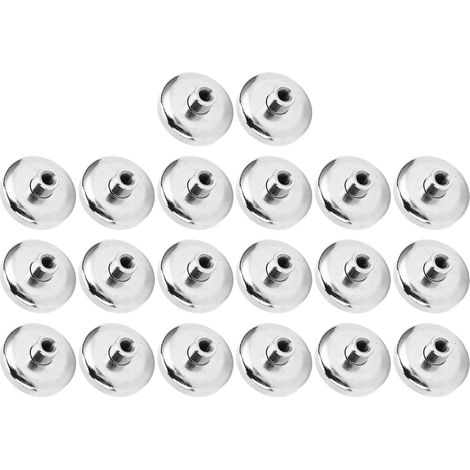 20 runde Magnete mit 32 mm Stabdurchmesser, 18 kg Edelstahl, NdFeB, dreifach beschichteter runder Sockel, leistungsstark (1/5)