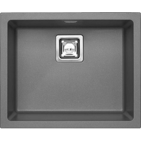 Alveus Quadrix granital - Lavello in granito 56x46 cm, con comando dello scarico, steel 1108037 (1/2)