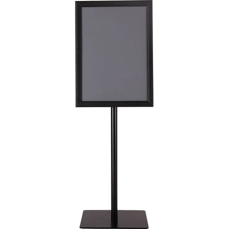 Costway Présentoir sur Pied Porte Affiche A3 sur Pied Hauteur et Angle Réglable 78,5-123 cm en Acier Inoxydable Noir (1/4)