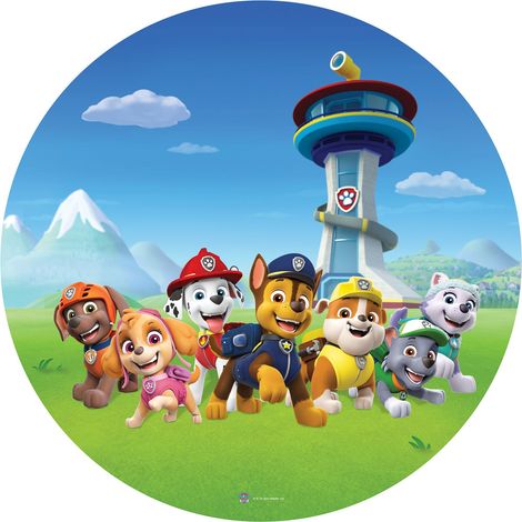 papier peint panoramique rond adhésif PAW Patrol - La Pat' Patrouille bleu et vert  - Sanders & Sanders (1/3)