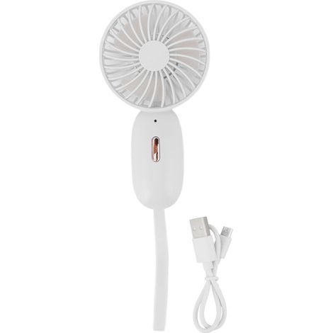 Ventilateur de Poche Rechargeable USB, 3 Vitesses, Batterie 500mAh, Puissant et Mini pour Bureau, Maison ou Voyage, Blanc (1/5)