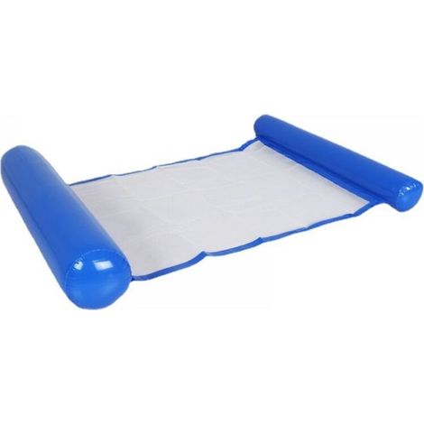 1Pc Inflatable Pool Bed, Blue, Super Comfortable Water Hammock with Net, Inflatable Head and Foot Hammock, Air Mattress, Floating Lounge Chair (1/3)