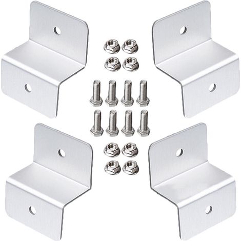 Support Z Pour Panneau Solaire - Aluminium Et Acier Inoxydable - Pour Toit De Fourgonnette Bateau Ou Abri - 4 Pièces (1/5)