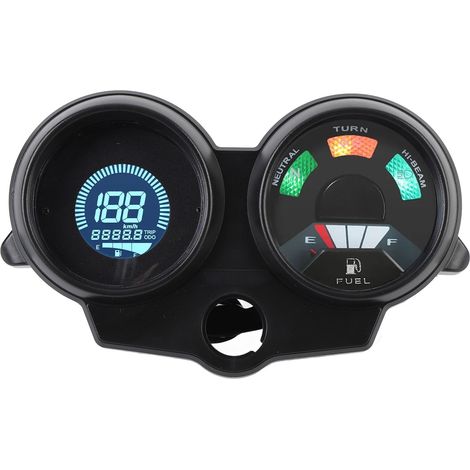 Compteur vitesse moto universel LCD numérique – Odomètre carburant réglable 7 couleurs DC 12V jauge multifonction (1/5)