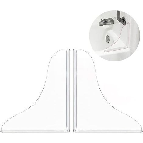 Protector antisalpicaduras para bañera, mampara de ducha transparente autoadhesiva e impermeable, paquete de 2 unidades. (1/5)