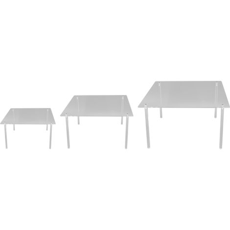 Ensemble de 3 présentoirs carrés en acrylique transparent pour gâteaux, pizzas et desserts, parfaits pour Noël, mariages, anniversaires, baby showers et goûters. (1/5)