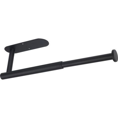 Selbstklebender oder perforierter Papierhandtuchrollenhalter aus Edelstahl SUS304, zur Wandmontage, geeignet für Küchen und Badezimmer, längenverstellbarer Papierhandtuchrollenhalter (schwarz).