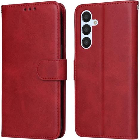 Housse en Cuir doux Samsung Galaxy A54 5G - Rouge - NOBRAND - Aimantée - Lisse - Mixte (1/4)