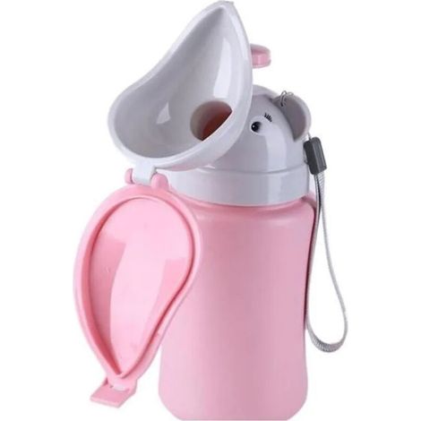 Urinal Portable Enfant 500ml Lavable pour Fille - Idéal Voyage, Voiture, Camping, Rose (1/5)