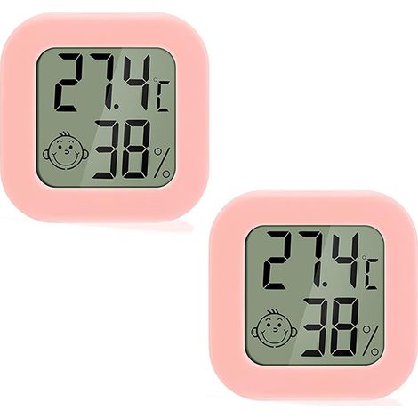 2Thermomètre d'ambiance rose, hygromètre, mini, portable, thermomètre d'ambiance numérique pour chambre de bébé d'intérieur (1/5)