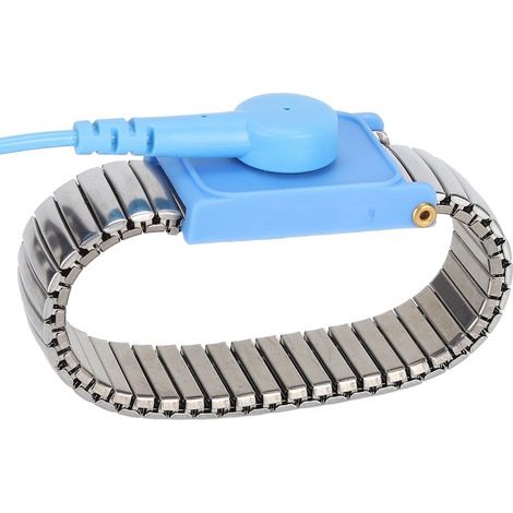 Bracelet de Mise à la Terre Antistatique en Acier Inoxydable Réglable pour Protection Électronique (1/5)