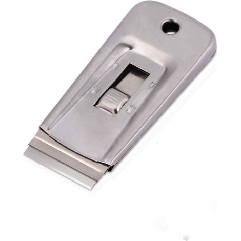AGE Grattoir en métal, grattoir à verre grattoir à plaques en vitrocéramique pour enlever les étiquettes, la colle, les autocollants, etc. (1/5)