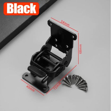 (Noir - 1 pièce) Support pliable à charnières autobloquantes à 90° pour pieds de table et meubles - Quincaillerie pour outils et accessoires (1/5)