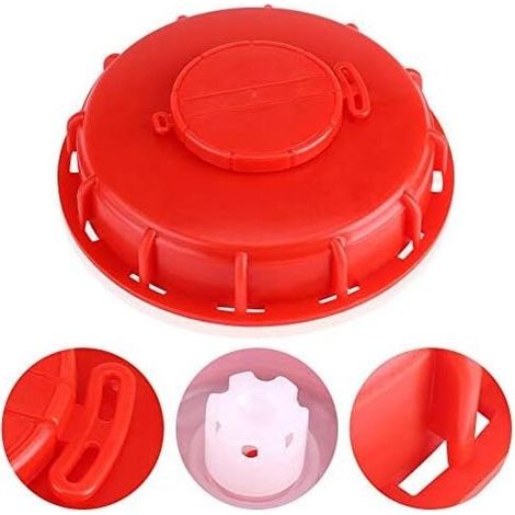 Couvercle de réservoir IBC Ulisem, bouchon de conteneur IBC pour réservoir d'eau liquide, plastique rouge 163 mm (1/4)
