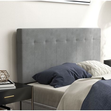 Bettkopfteil 3-fach höhenverstellbar 140 cm Grau OKMYHOME (1/5)