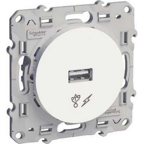 Enchufe de alimentación USB 5V blanco Odace, con tornillo