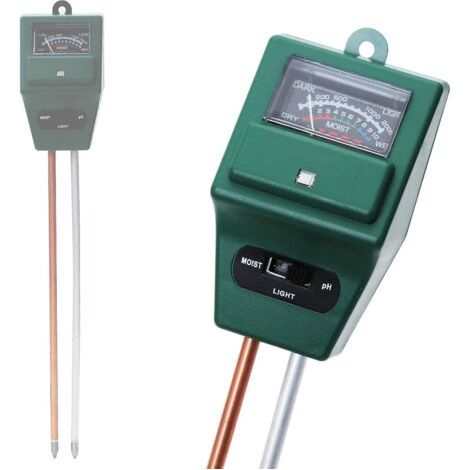 Testeur de pH 3 en 1, humidité du sol, intensité de la lumière du soleil, pH pour jardin, plantes, fleurs, pelouse, agriculture, utilisation intérieure et extérieure, pas besoin de (1/5)