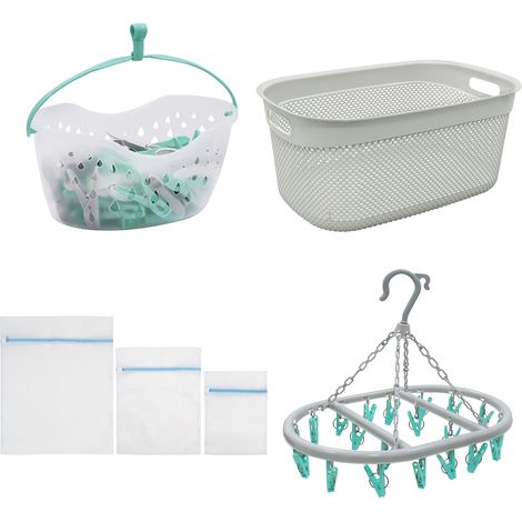 JVL Droplette Laundry and Peg Bundle - Ice Grey