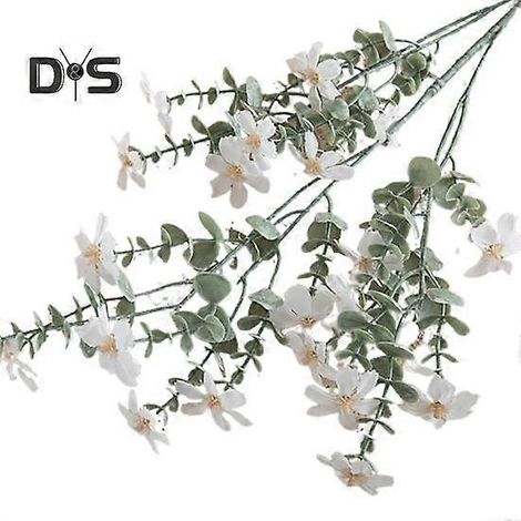 Fleur artificielle miniature en tissu de soie, facile d'entretien et créative, plante verte.blanc (1/5)