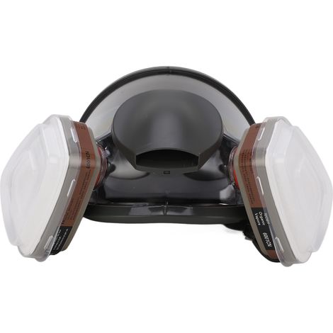 Masque respiratoire intégral réutilisable pour la protection contre les vapeurs organiques lors de la peinture et du soudage, avec 10 filtres en coton et une housse. Boîte à filtres n° 3 (1/5)