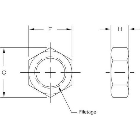 Contre ecrou Metrique 16x150 Pas Gauche - 1 nombre